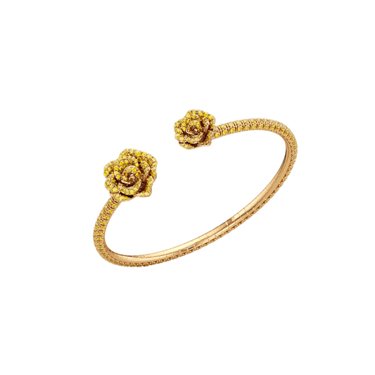 La Vie En Rose Yellow Sapphire Bracelet, Double Motif