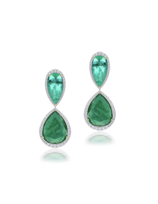 Emerald and Diamond Earrings