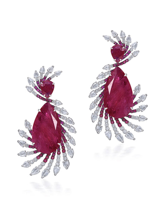 Ruby and Diamond Earrings