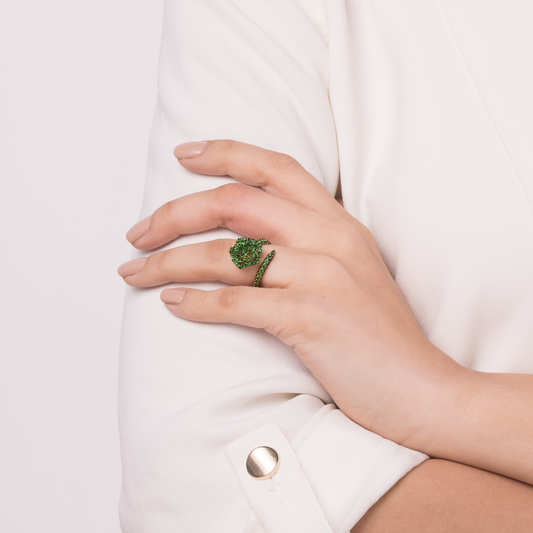 La Vie En Rose Tsavorite Ring, Single Motif