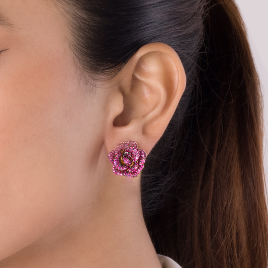 La Vie en Rose Ruby Earrings