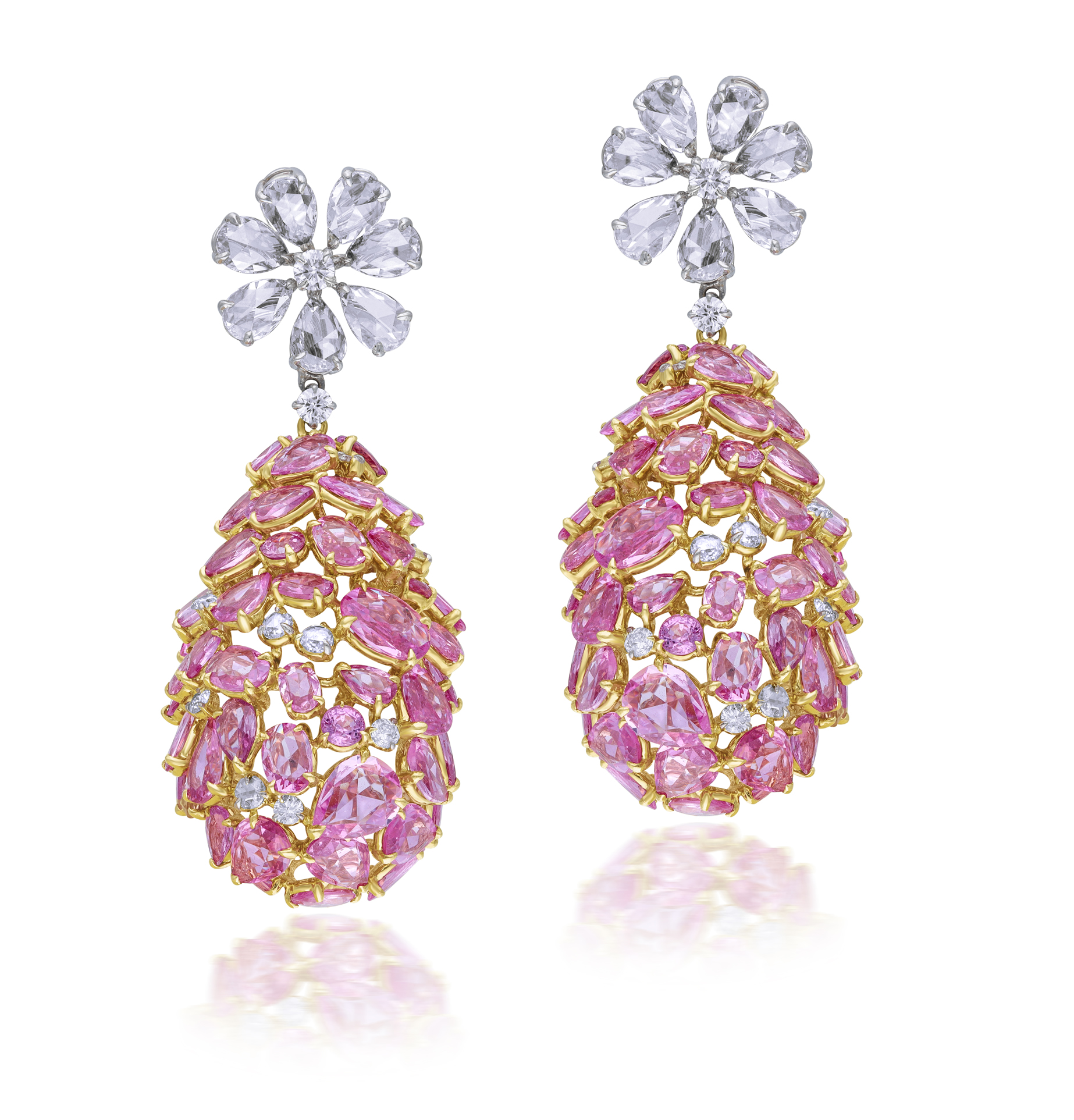 Pink Sapphire and Diamond Earrings | Renu Oberoi