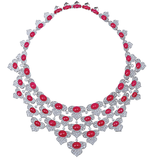 Ruby And Rosecut Diamond Necklace - Floral | Renu Oberoi